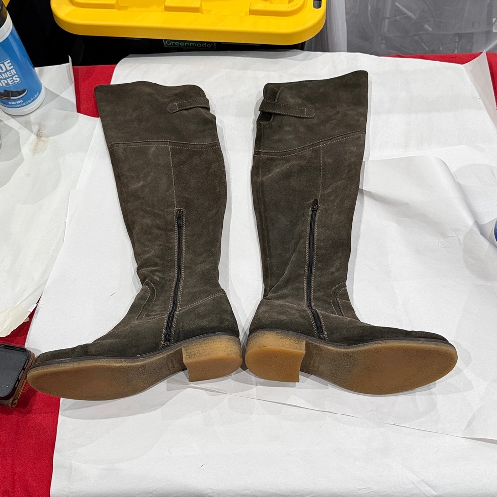 Sundance Over-the-Knee Suede Boots - Dark Brown - Picture 3 of 6